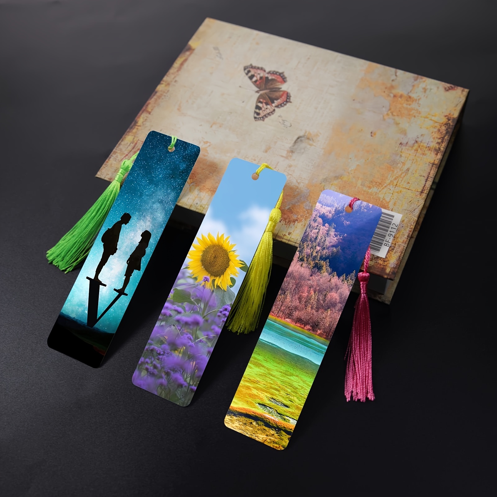Sublimation Blank Bookmark Heat Transfer Metal Aluminum DIY Bookmark with  Hole and Colorful Tassels for Crafts, Birthday Wedding, Tassels Blank