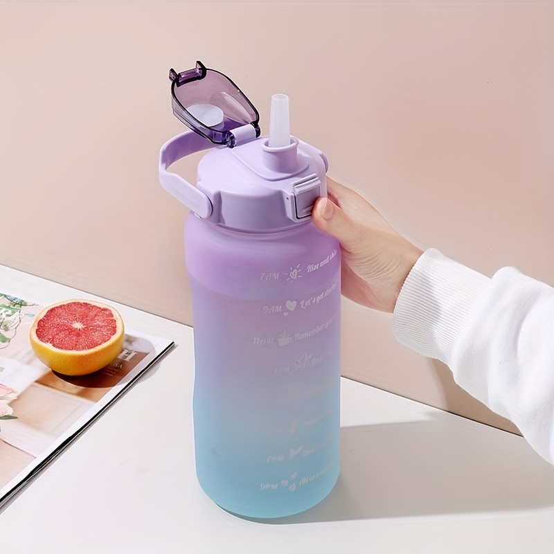 2 Liter Water Bottle with Straw Female Girls Large Portable Travel Bottles  Sports Fitness Cup Summer