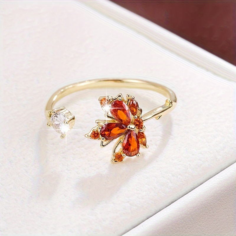 Maple Leaf Zirconia Ladies' Ring Set