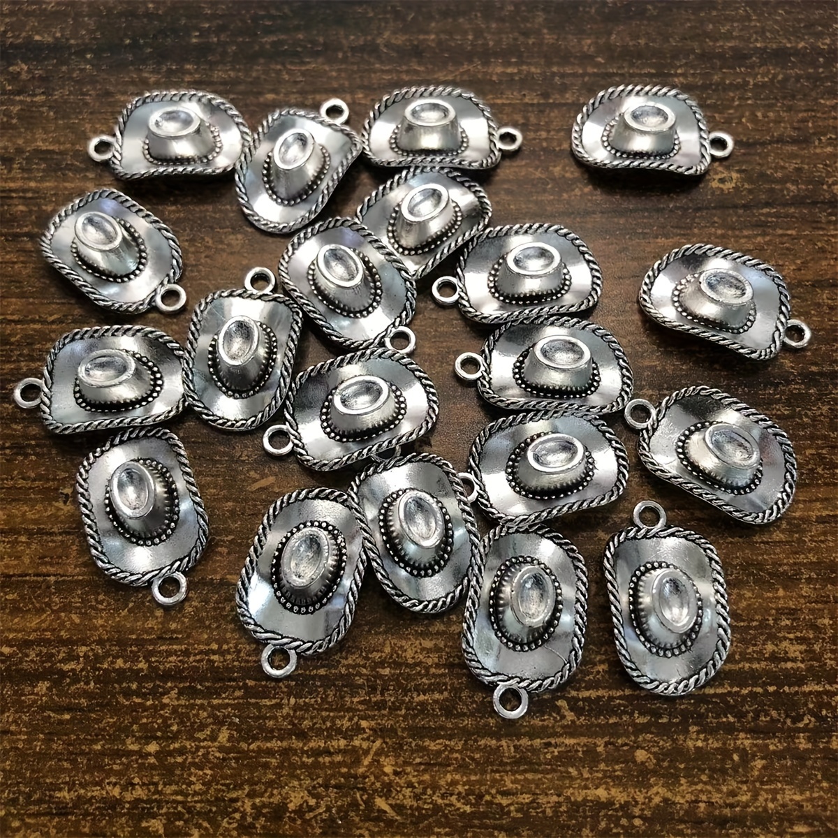 10pcs Alloy Hat Pendants Cowboy Hat Cowgirl Hat Charms Bulk For Diy Jewelry  Accessories Necklace / Bracelet / Keychain Pendant Accessories