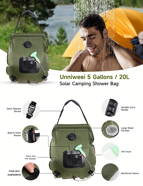 Portable Camping Shower Bag Transparent Pvc Bucket With - Temu