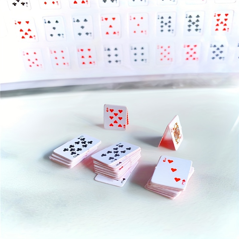 Mini Playing Cards Miniature Dollhouse Furniture Accessories - Temu