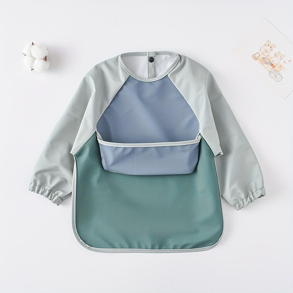 Long-sleeved PU Feeding Bib - Image 1