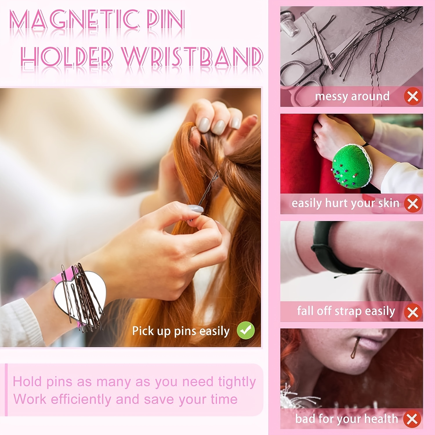 Magnetic Pin Holder Wrist Band Magnetic Wrist Sewing - Temu