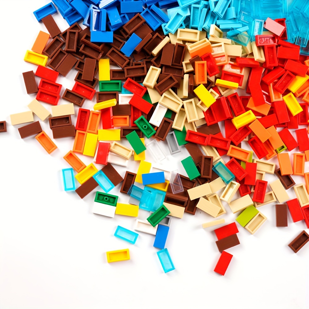 1x2 Tile Flat Bricks Bulk Classic Building Blocks Set