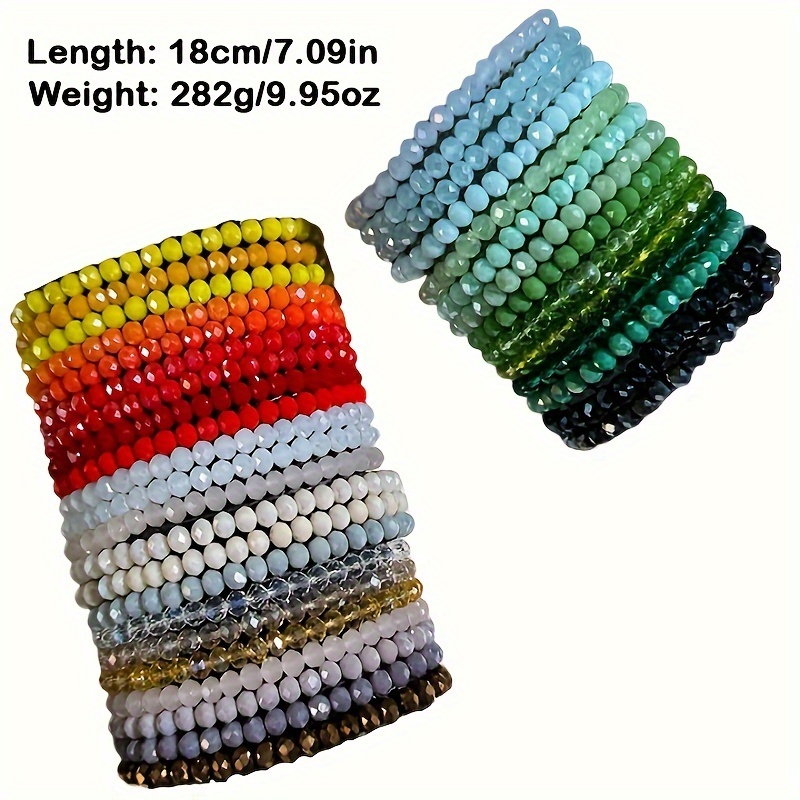 Colorful Bohemian Crystal Beaded Bracelet Set for Women