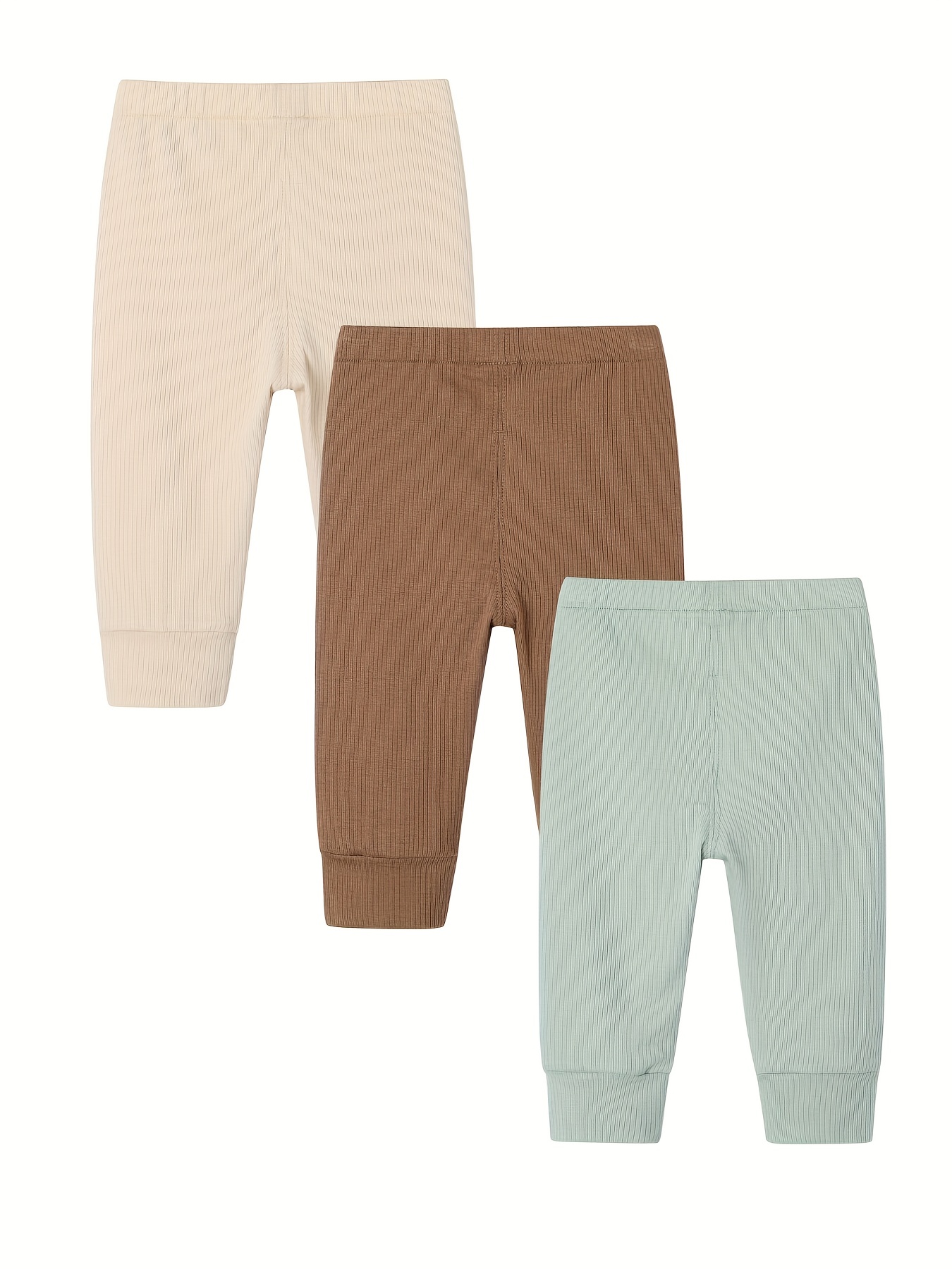 3pcs Toddler Baby Comfy Stretchy Cropped Pants