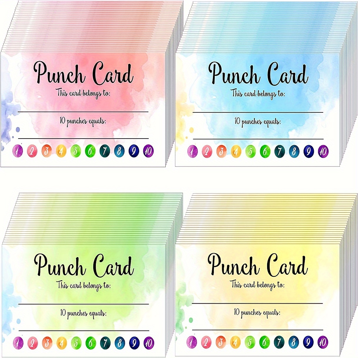 50 Pezzi/pacchetto Cartoon Fun Punch Card Carta Ricompensa - Temu Italy