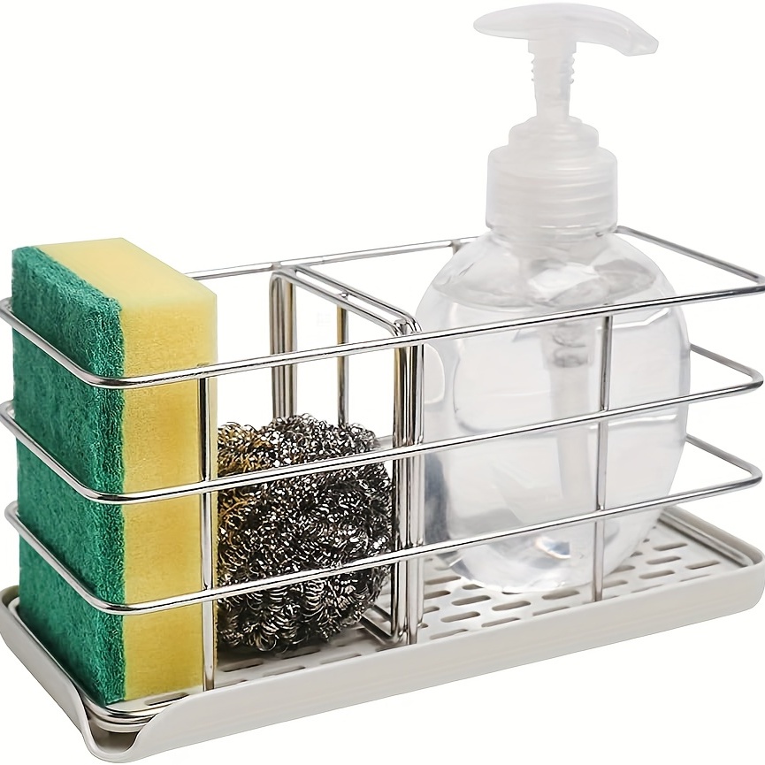 Sink Caddy Sponge Holder With Adjustable Panel Stainless - Temu