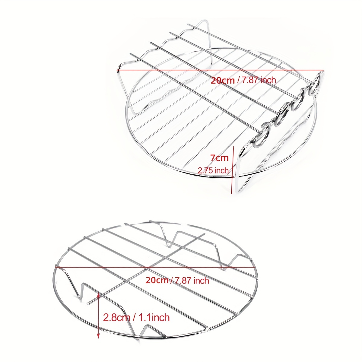 Air Fryer Accessories-Air Fryer Rack Set of 2, Multi-Purpose Double Layer  Rack with Skewer, Compatible with XL Power