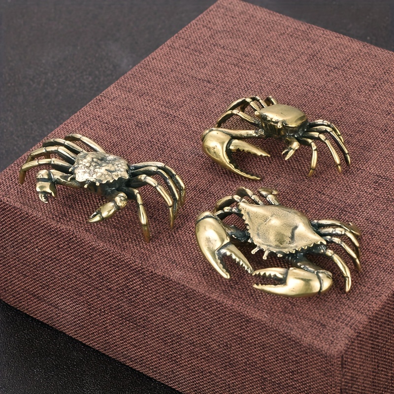 Brass Crab Statue Ornament Ancient Copper Color Crab Crafts - Temu Canada