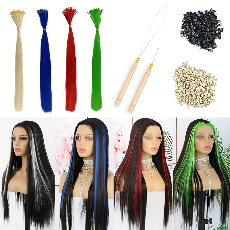 Synthetic Fish Line Hair Extensions Ombre Natural Blonde Black Long  Straight High Tempreture Fiber One Piece Fake Hairpiece Hair - AliExpress