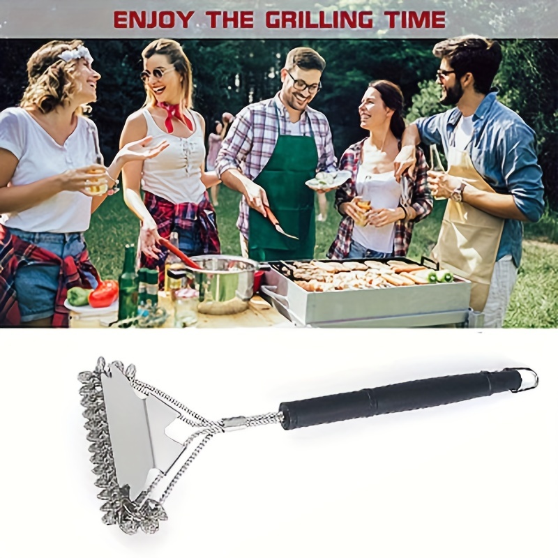 Bristle-free Grill Cleaning Brush, Stainless Steel Grill Scraper, Bbq  Cleaning Tool, For Outdoor Picnic Party Bbq Cleaning Accessories - Temu