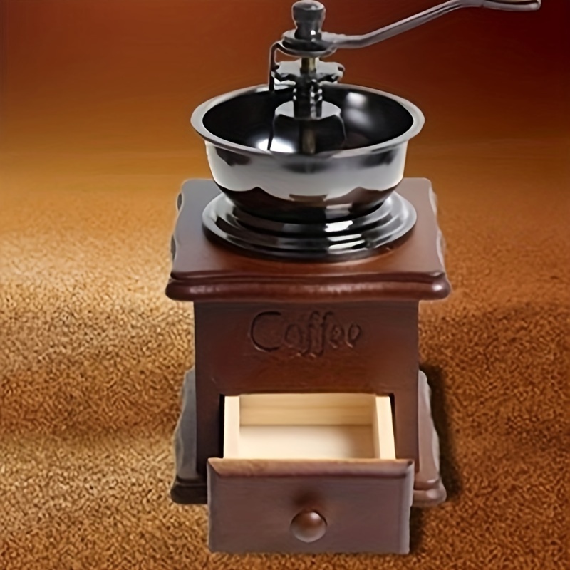 Vintage Manual Coffee Grinder Solid Wood Retro Classic - Temu