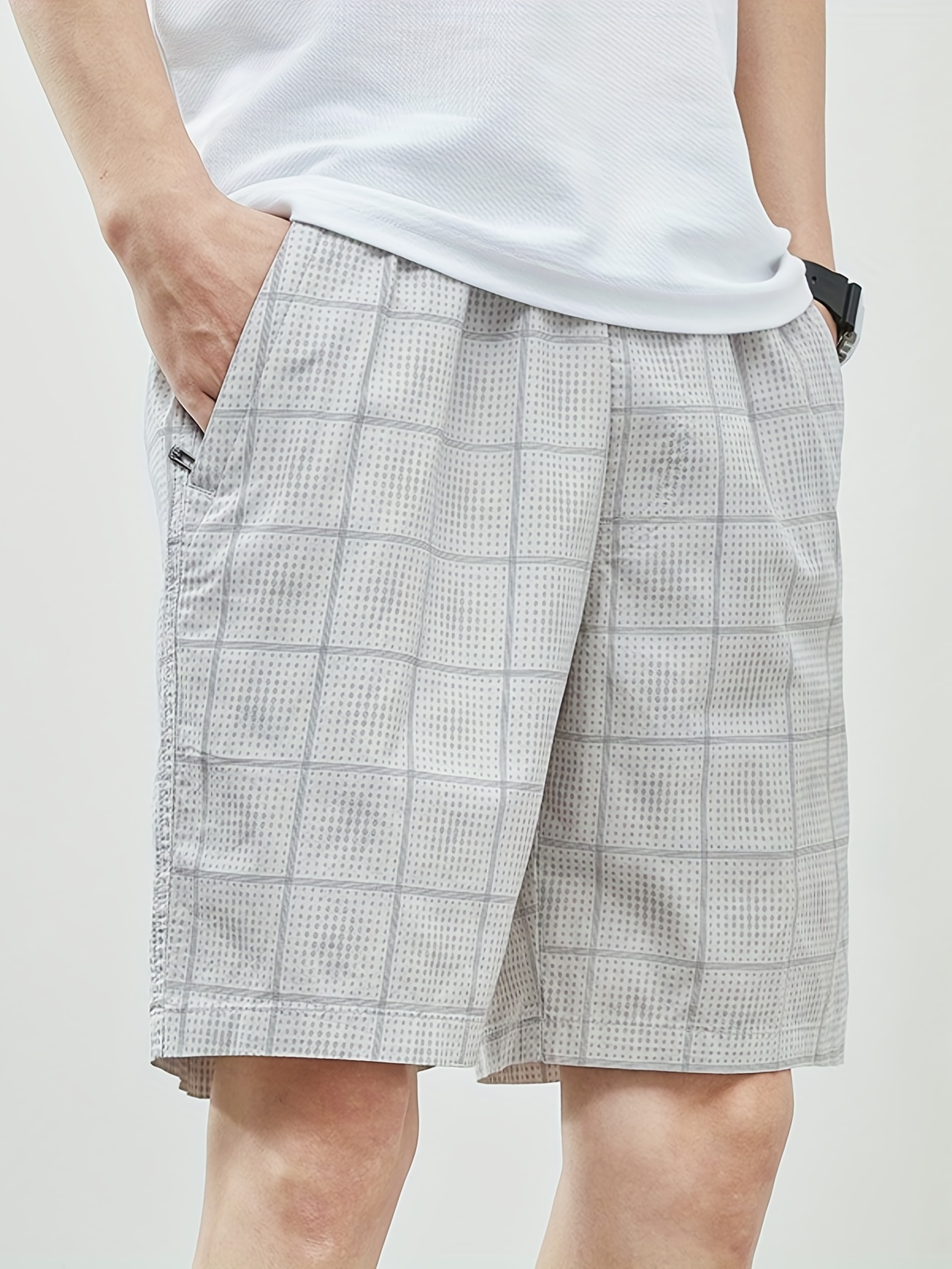 Gray hot sale plaid shorts