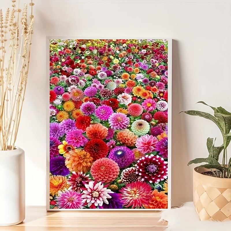 Diy Flower Pattern Diamond Painting Set Mosaic Decorative - Temu Australia