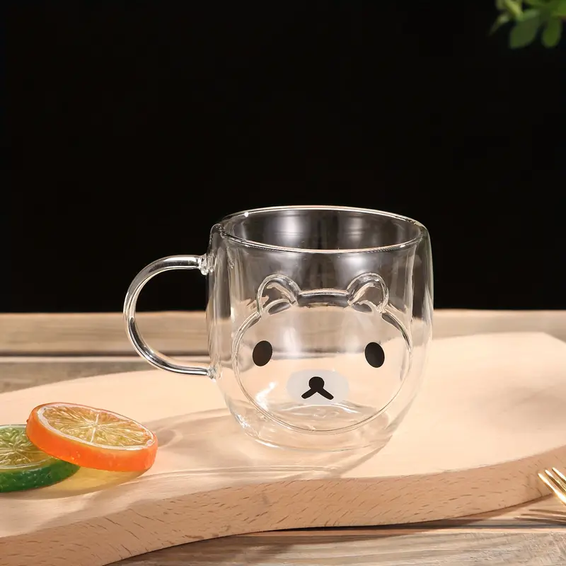 1pc Cute Bear Espresso Mug 3 54x3 54 Double Wall Heat - Temu
