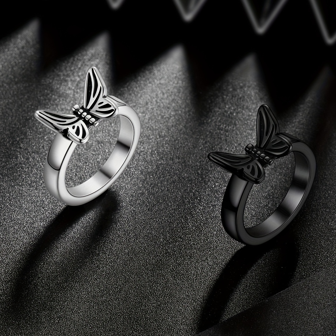 Black deals butterfly ring