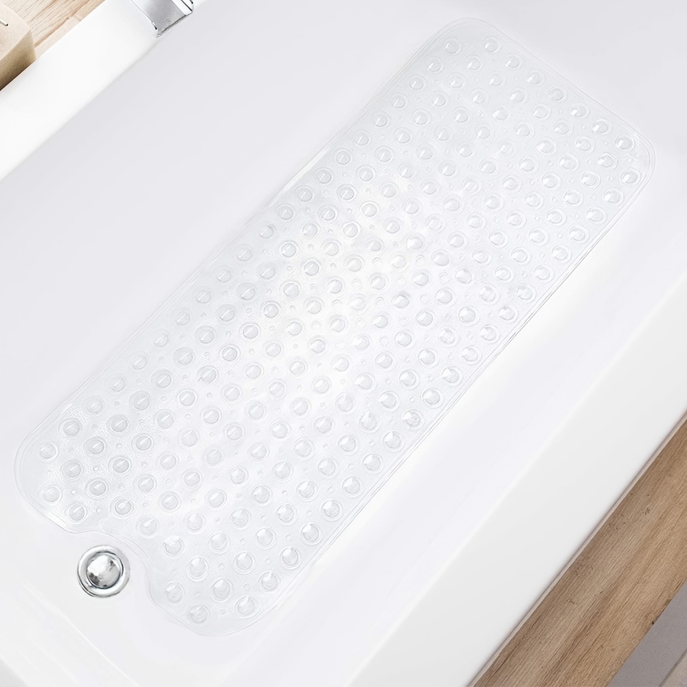 Bath Tub Mat, 39 x 16 Inches Non-Slip Shower Mats with Suction Cups and  Drain Holes, Bathtub Mats Bathroom Mats Machine Washable, Clear 