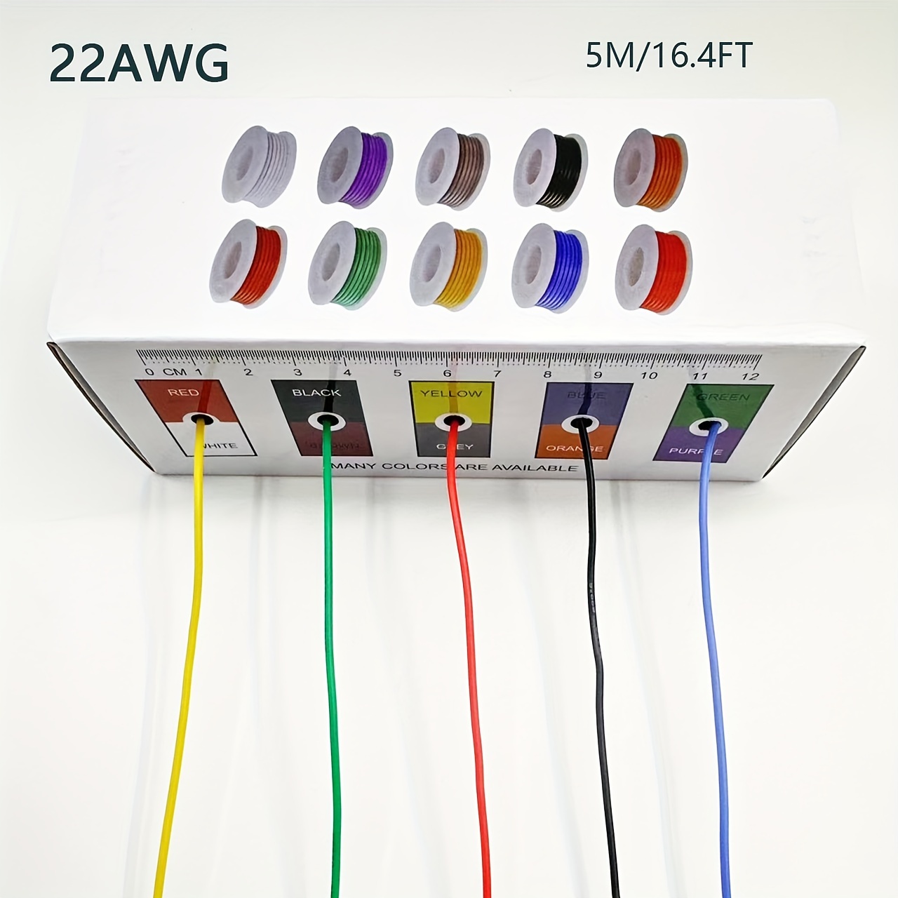 14 AWG Hook Up Wire, Stranded/Solid, 10 Colors, 7 Sizes
