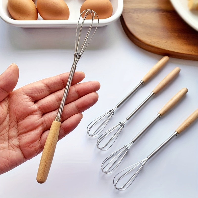  4 Pieces Egg Beater Stainless Steel Mini Spring Coil