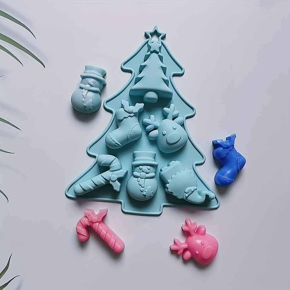 Christmas Silicone Chocolate and Candy Molds, Small Baking Molds for Cake  Toppers, Santa Clause Snowman Christmas Tree Presents Gingerbread Stockings