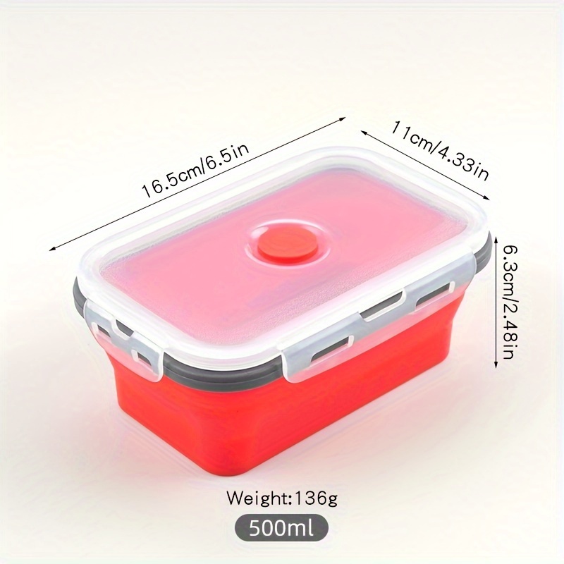 Three compartment Silicone Folding Lunch Box Fresh keeping - Temu