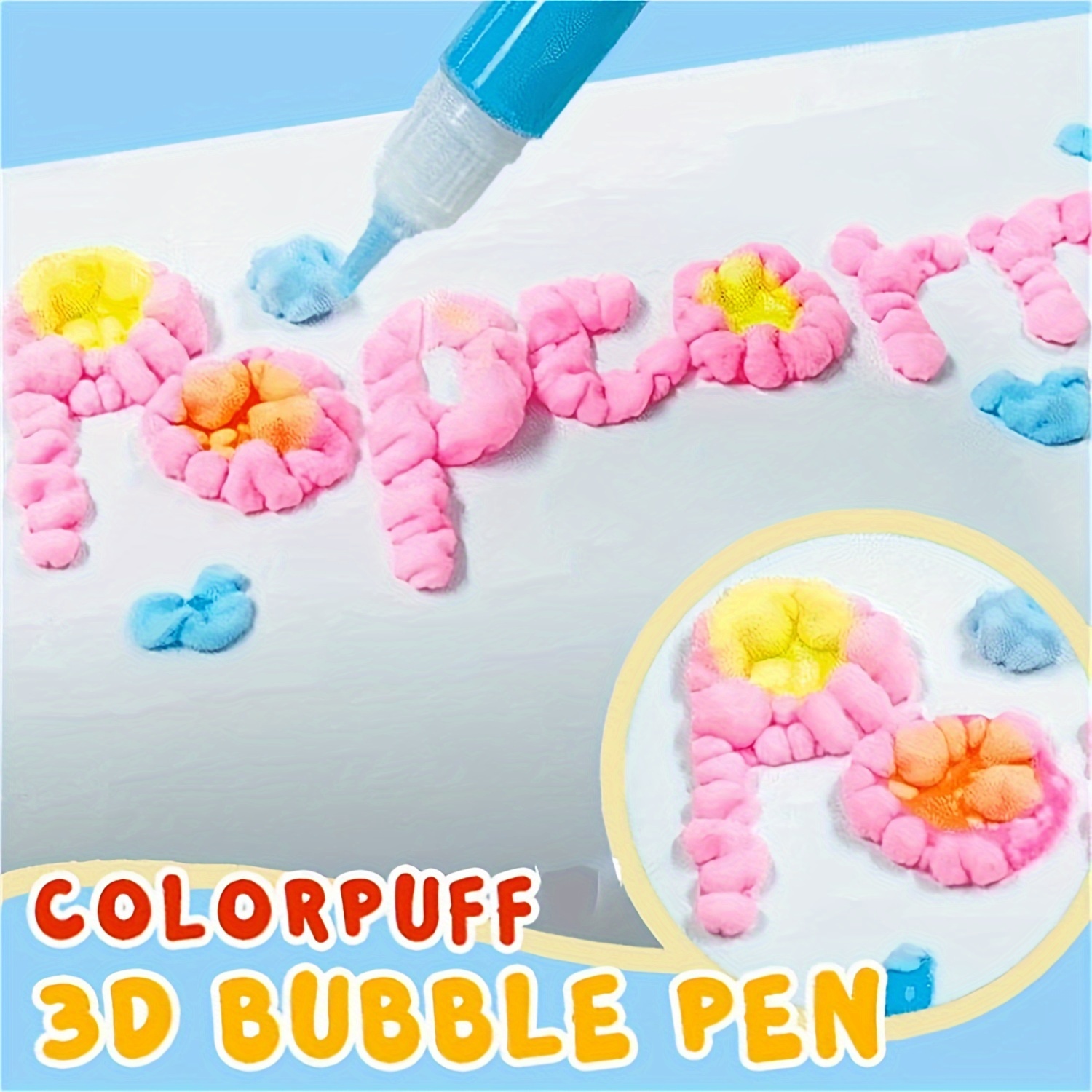 DIY Bubble Popcorn Drawing Pens, Magic Puffy Pens,Popcorn Color Paint Pen  NEW US