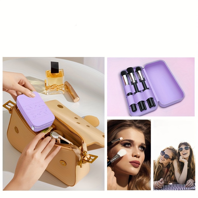 Silicone Makeup Brush Bag Foldable Portable Travel Makeup - Temu