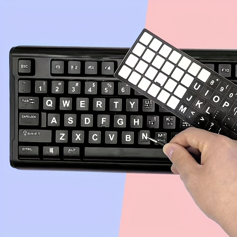Pegatinas para teclado inglés MAC sobre fondo negro