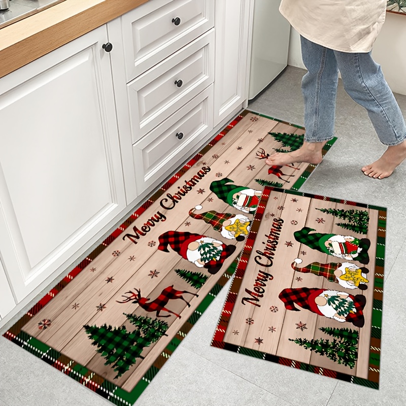 

1/2pcs, Anti-slip Stain Resistant Christmas Area Rug, For Living Room Bedroom Kitchen Office, Home Decor, Room Decor, Christmas Decor