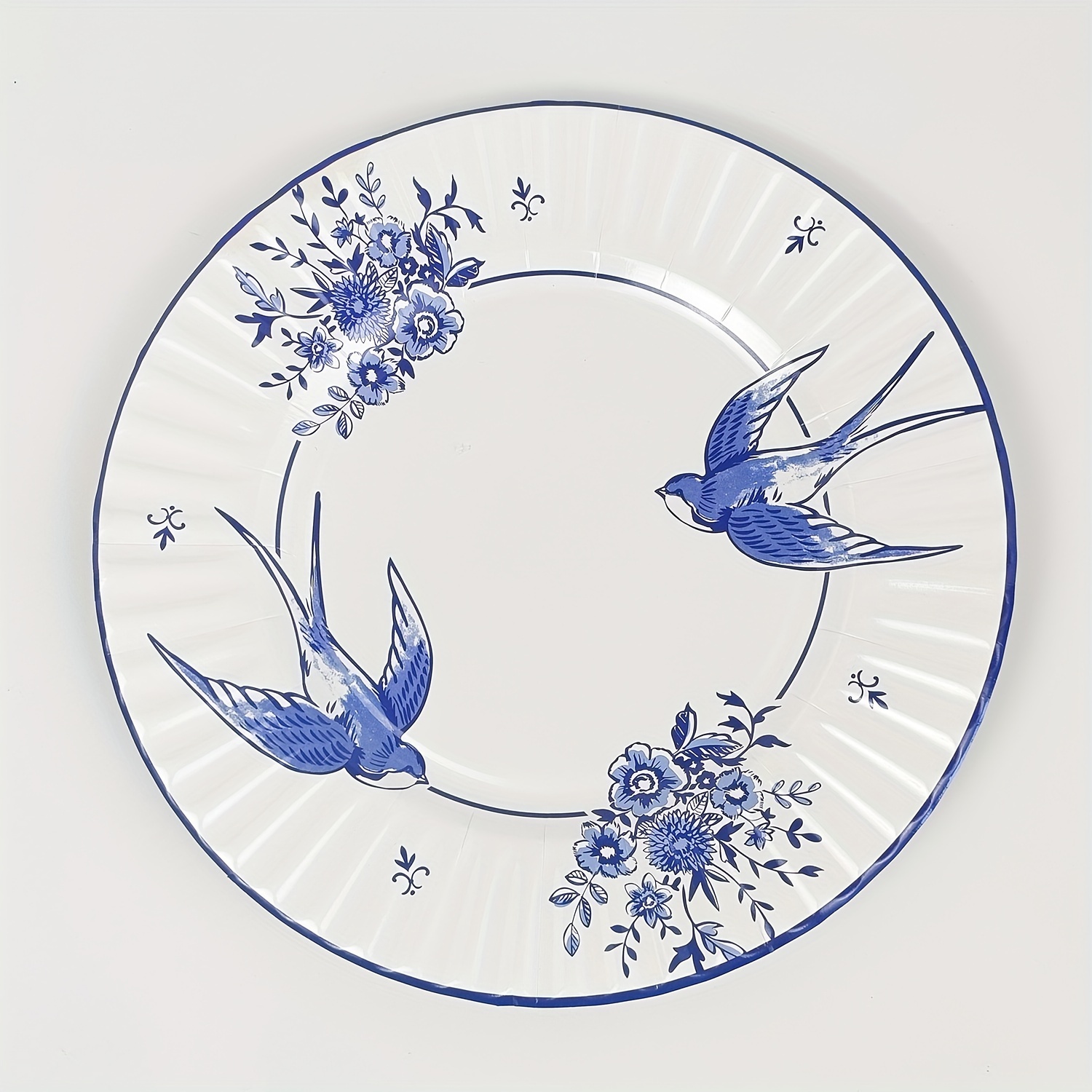 Chinese Style Blue And White Porcelain Paper Plate - Temu