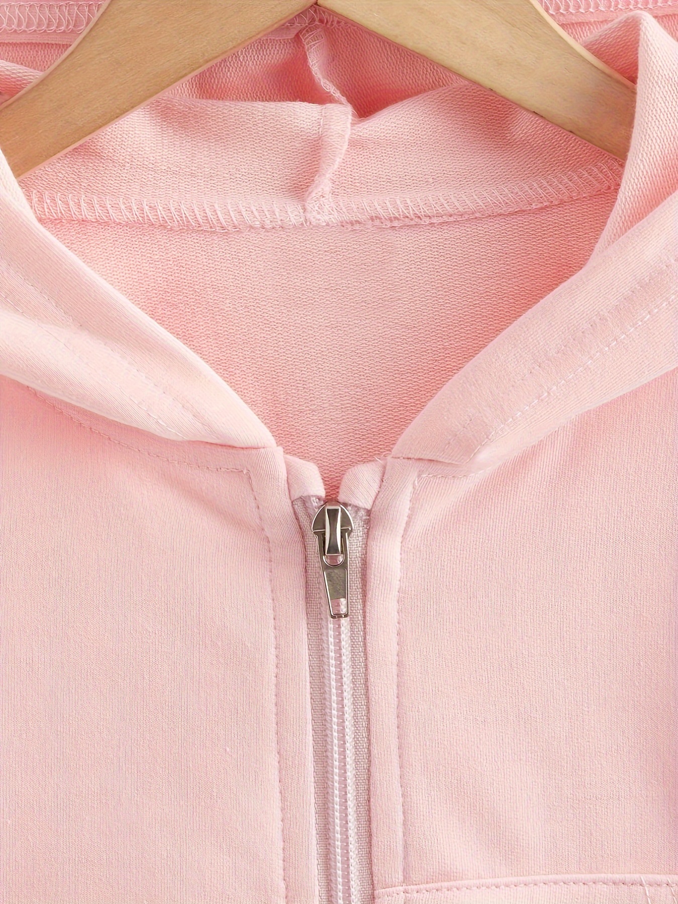 Crop Hoodies - Solid Light Pink