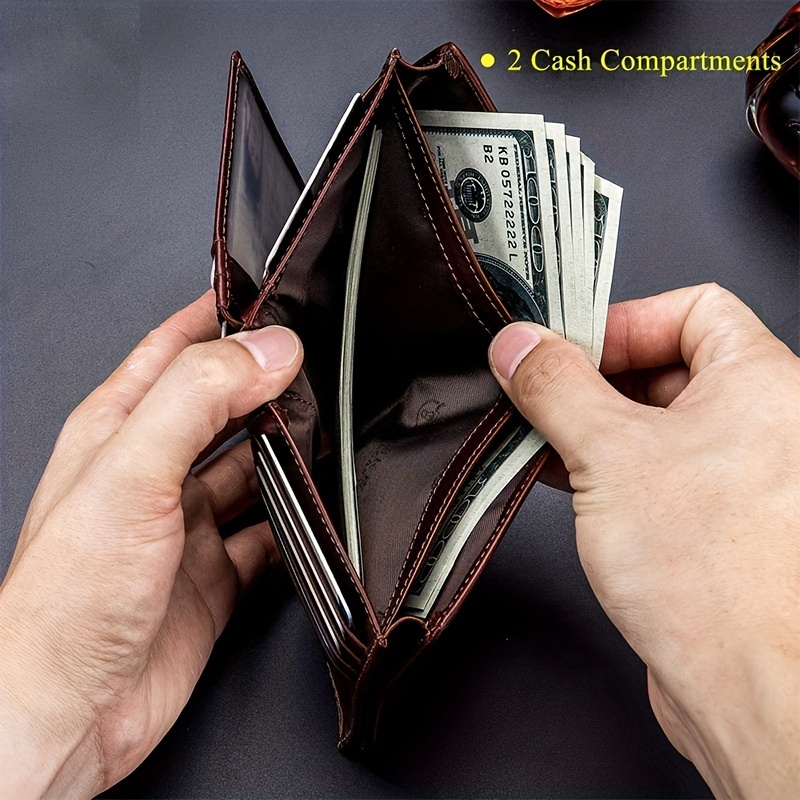 Men's RFID Blocking Leather Trifold Wallet