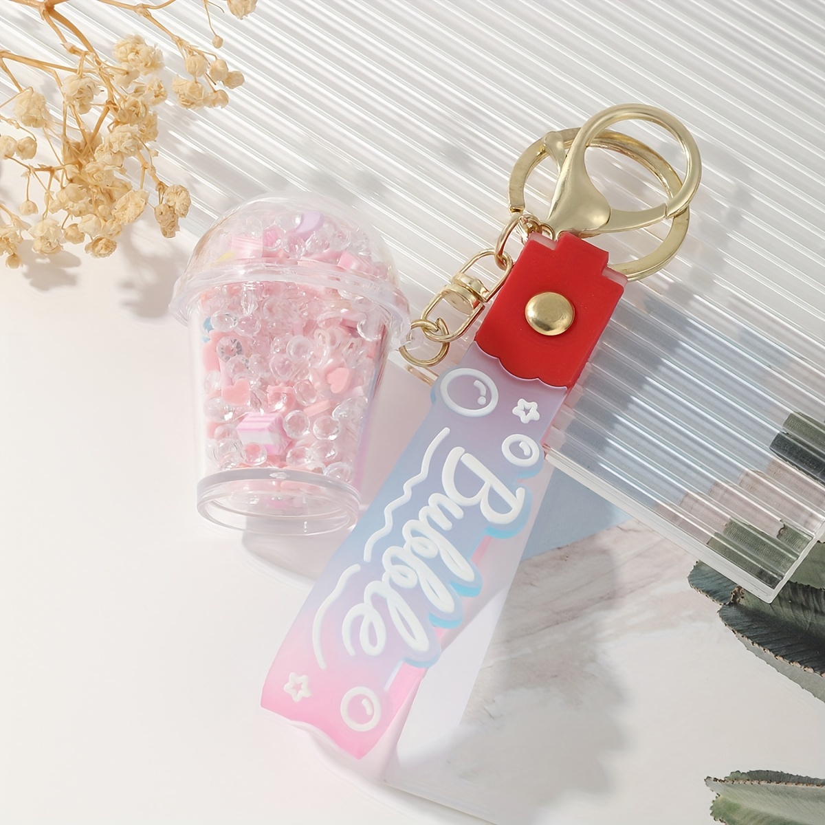 New Cartoon Pearl Milk Tea Cute Keychain For Women Kawaii Keychains For  Ladies Girls Bag Car Charm Accessories Gift Key Rings