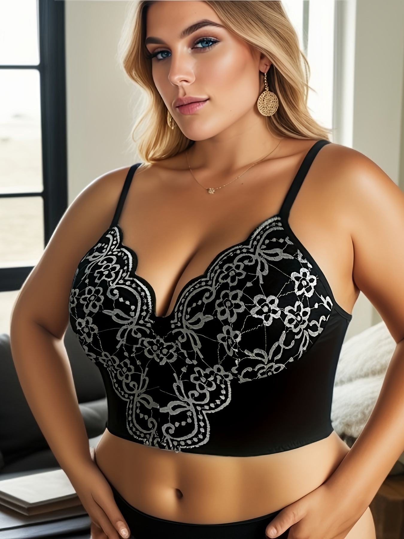 Sweet Curves Scalloped Bra, Sweetsmooth - Scalloped Design Natural Uplift  Bra,Soft Sleep Wirefree Bras for Women : : Clothing, Shoes 