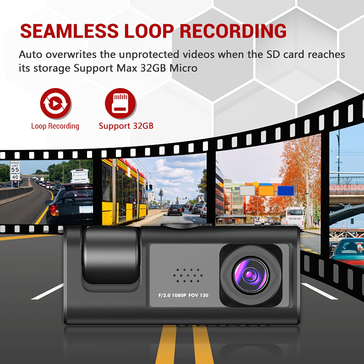 Dash Cam Front, WiFi 1080P Dash Camera for Cars, Mini Car Camera