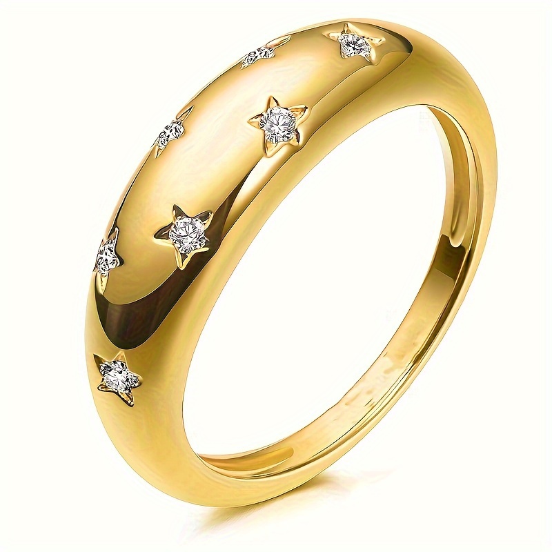 Dainty Promise Ring 18k Gold Plated Cute North Star Design Inlaid Shining  Zircon Match Daily Outfits Engagement Wedding Ring For Brides Dupes Luxury  Jewelry - Temu United Arab Emirates