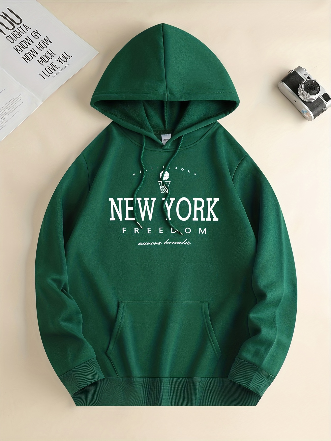 New York Letter Print Girls' Long Sleeve Pullover Sweatshirt - Temu