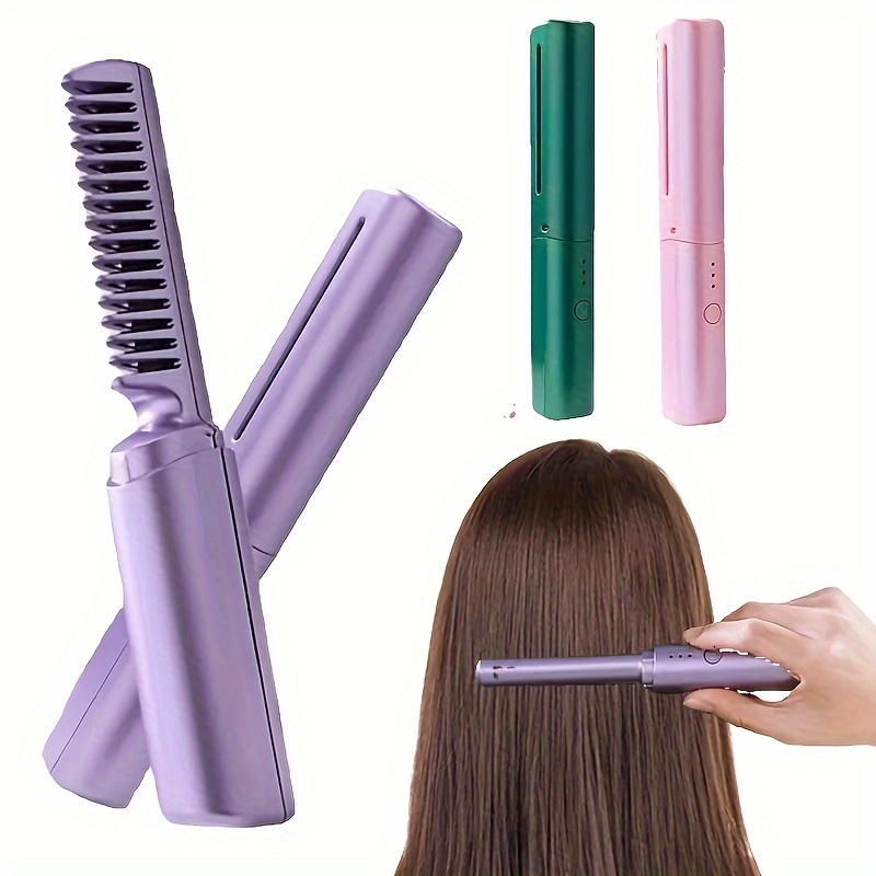 Cordless Hair Straightener Brush, TYMO Porta Straightening Brush for Women,  Touch ups on-The-go Styling Hot Comb with Negative Ion, Lightweight & Mini
