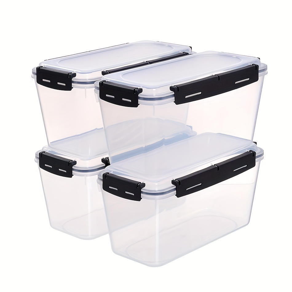 Large Capacity Storage Box, Clasp Detachable Design Storage Container,  Thicken Airtight Food Storage Clear Boxswith Lids, Plastic Bpa Free  Waterproof Pantry Organization And Storage For Bulk Food Dry Food Cereal,  Home Organization 