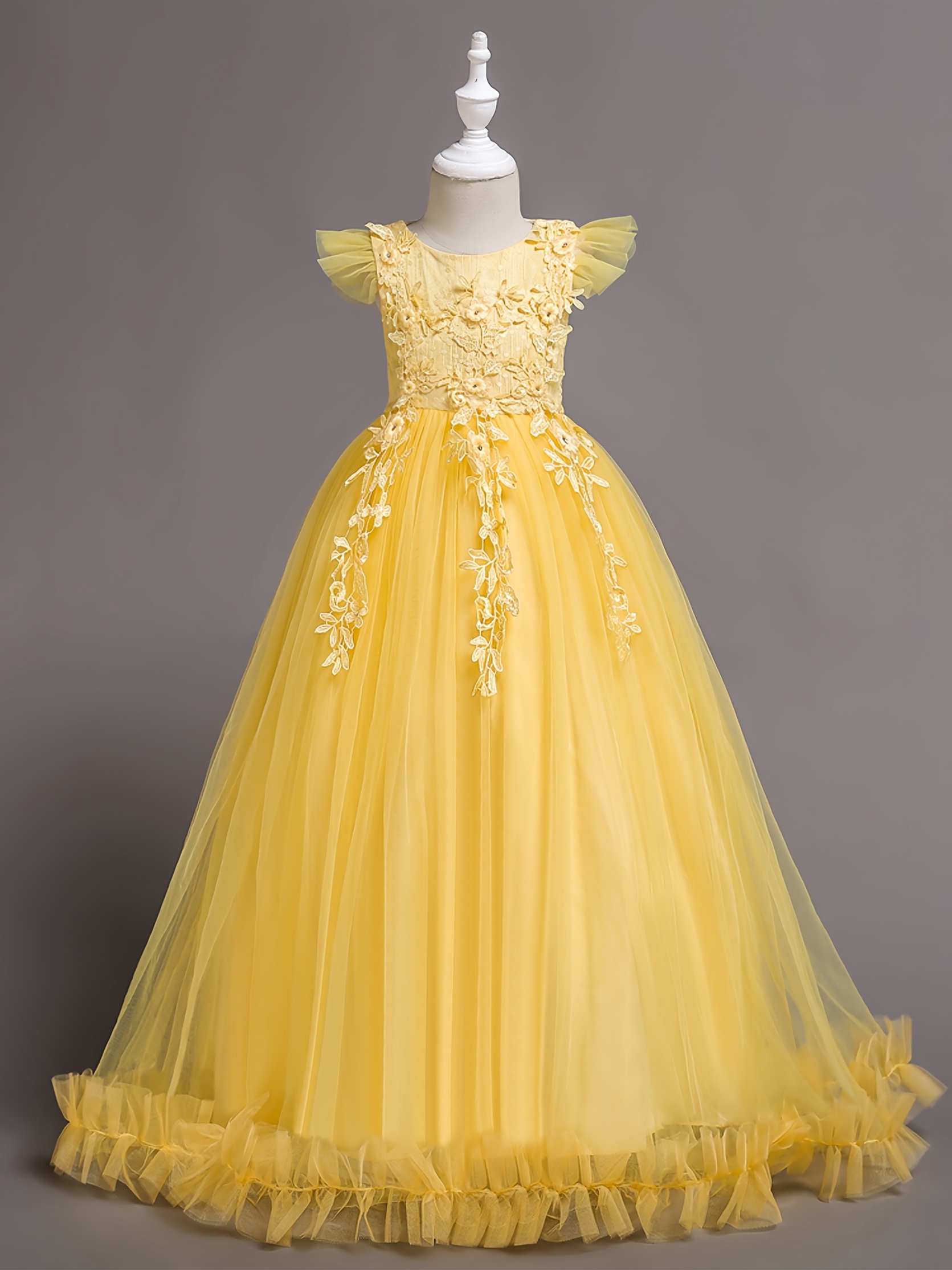 Vestidos Elegantes Cuello En V Color Amarillo Brillante - Temu