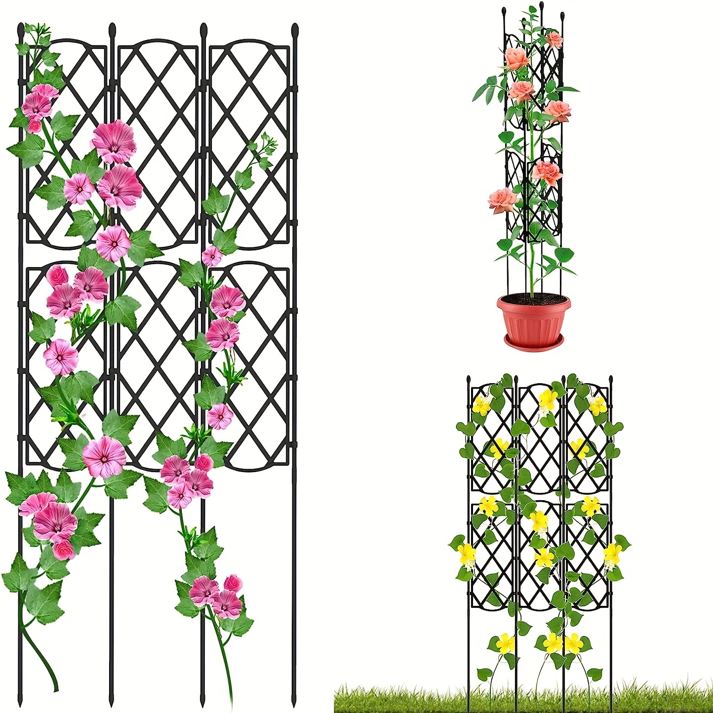 Treillis de plantes grimpantes de bricolage Fleurs de treillis métallique  Cadre d'escalade réglable intérieur et extérieur