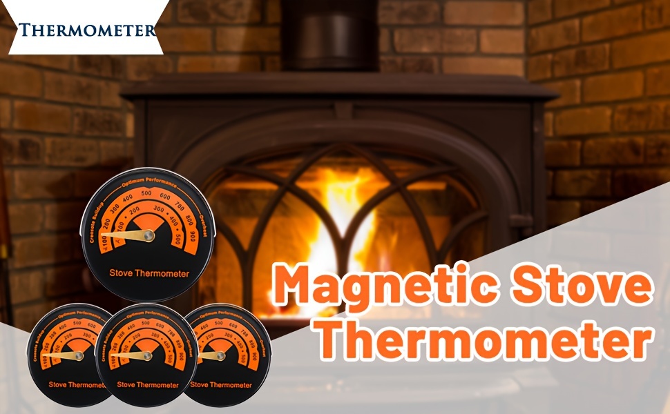 Wood Stove Thermometer Magnetic, Oven Stove Temperature Stove Top  Thermometer For Wood Burning Stoves, Gas Stoves, Pellet Stove, Avoiding  Stove Fan Damaged By Overheat - Temu