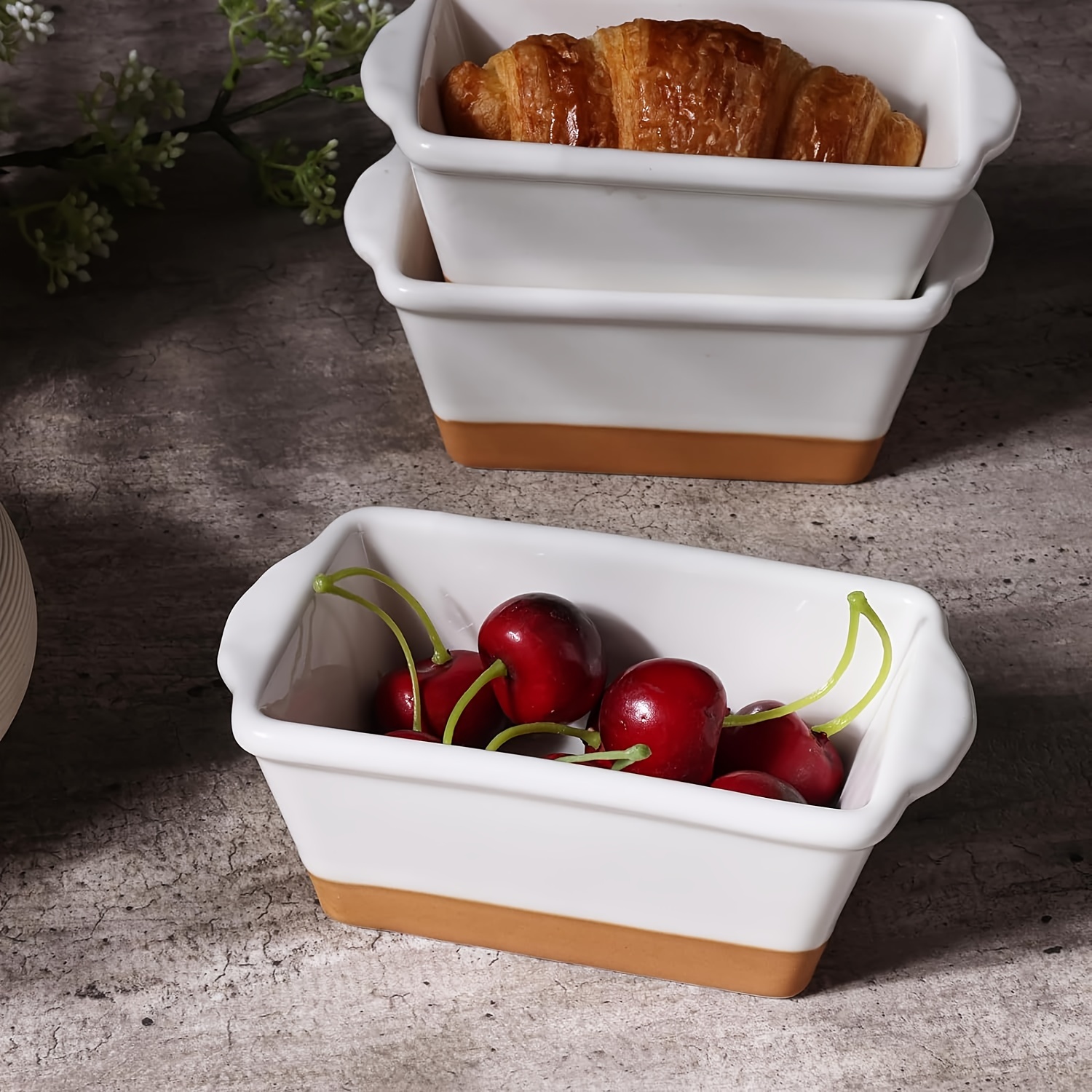 Mini Loaf Pan Set Ceramic Bread Pan For Baking White Loaf - Temu