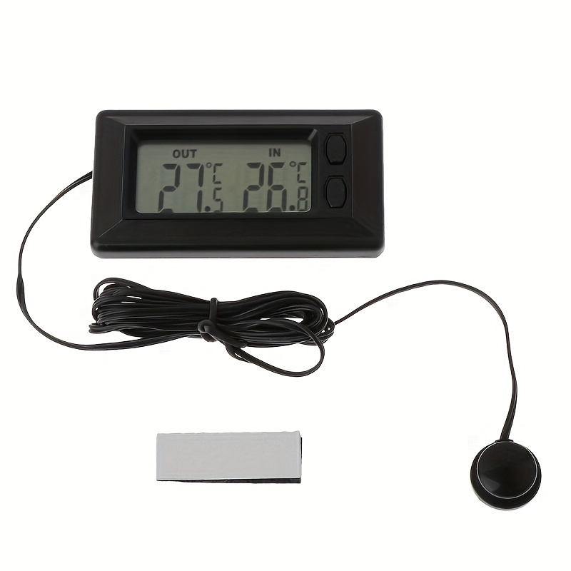 1pc Black Indoor/outdoor Thermometer