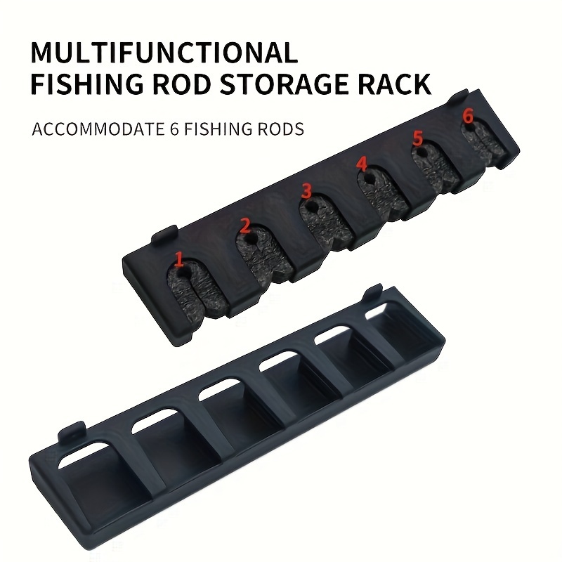 Fishing Rod Holders 6-Rod Rack Vertical Pole Holder Wall Mount Modular