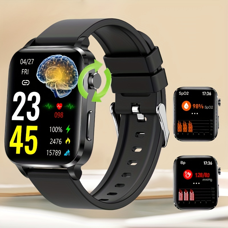 Reloj inteligente para hombre Android, pantalla táctil completa de 1.69  pulgadas, monitor de actividad con frecuencia cardíaca, oxígeno en sangre
