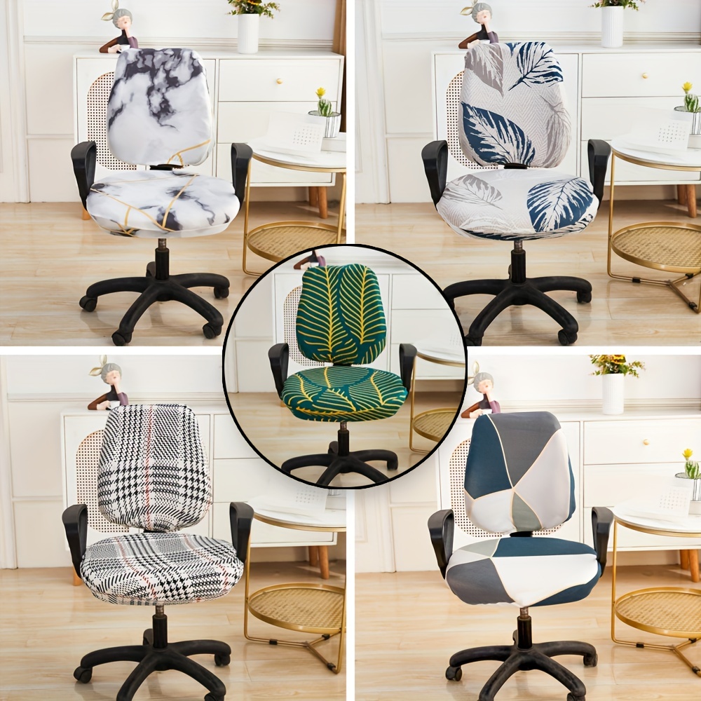 LINGXIYA Funda elástica para silla de oficina, funda protectora de tela  decorativa, extraíble, lavable, suave y cómoda, para sillas de escritorio