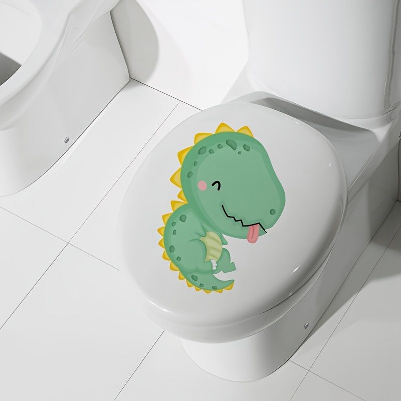 1pc Cartoon Leathered Little Dinosaur Stickers Bathroom Toilet Beauty Decor  Toilet Stickers Waterproof Stickers - Home & Kitchen - Temu